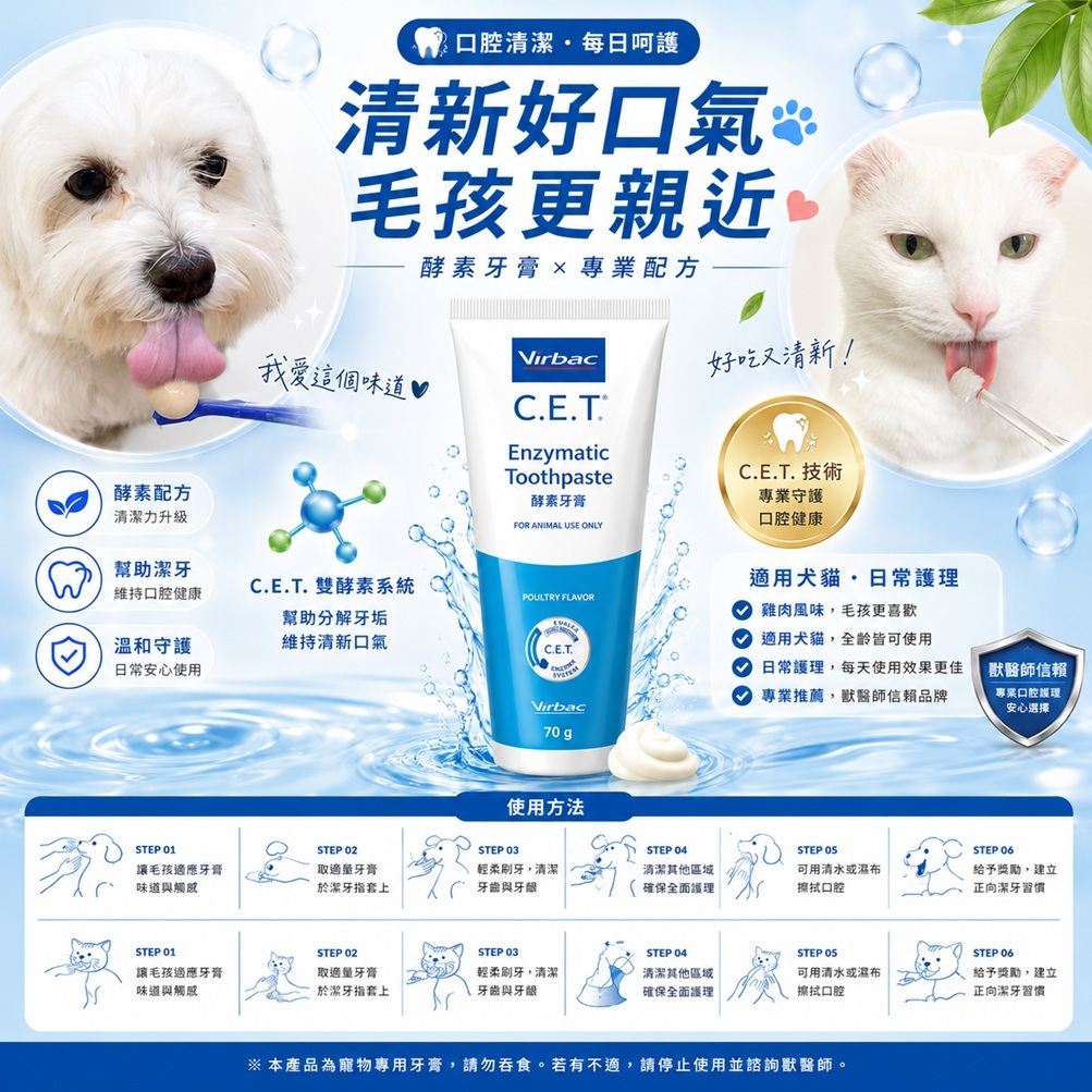 Virbac 維克 CET寵物牙膏 麥芽味 70g