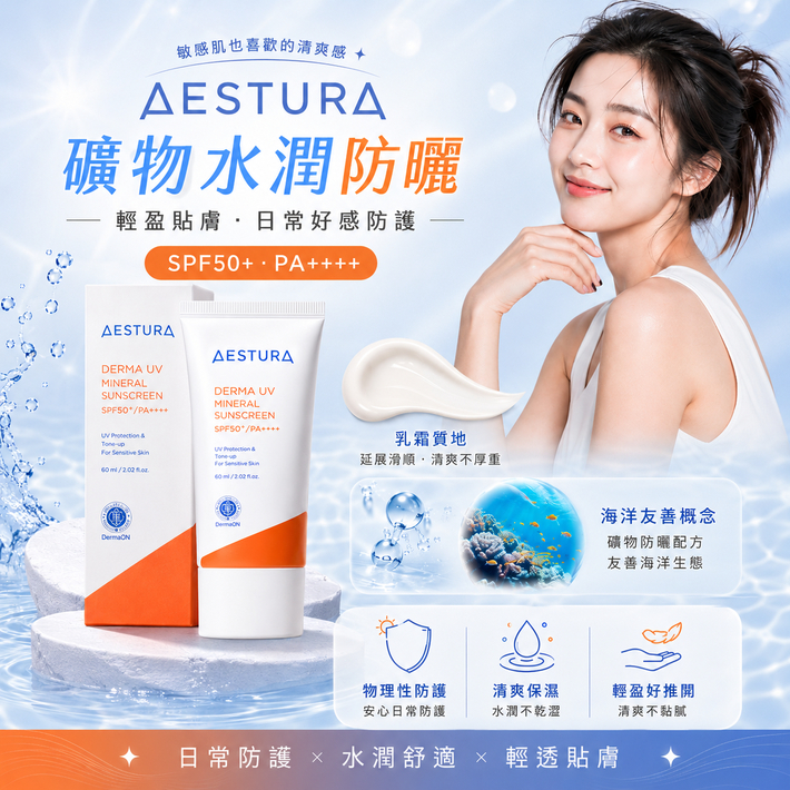AESTURA Derma UV365水潤屏障礦物防曬乳50ml