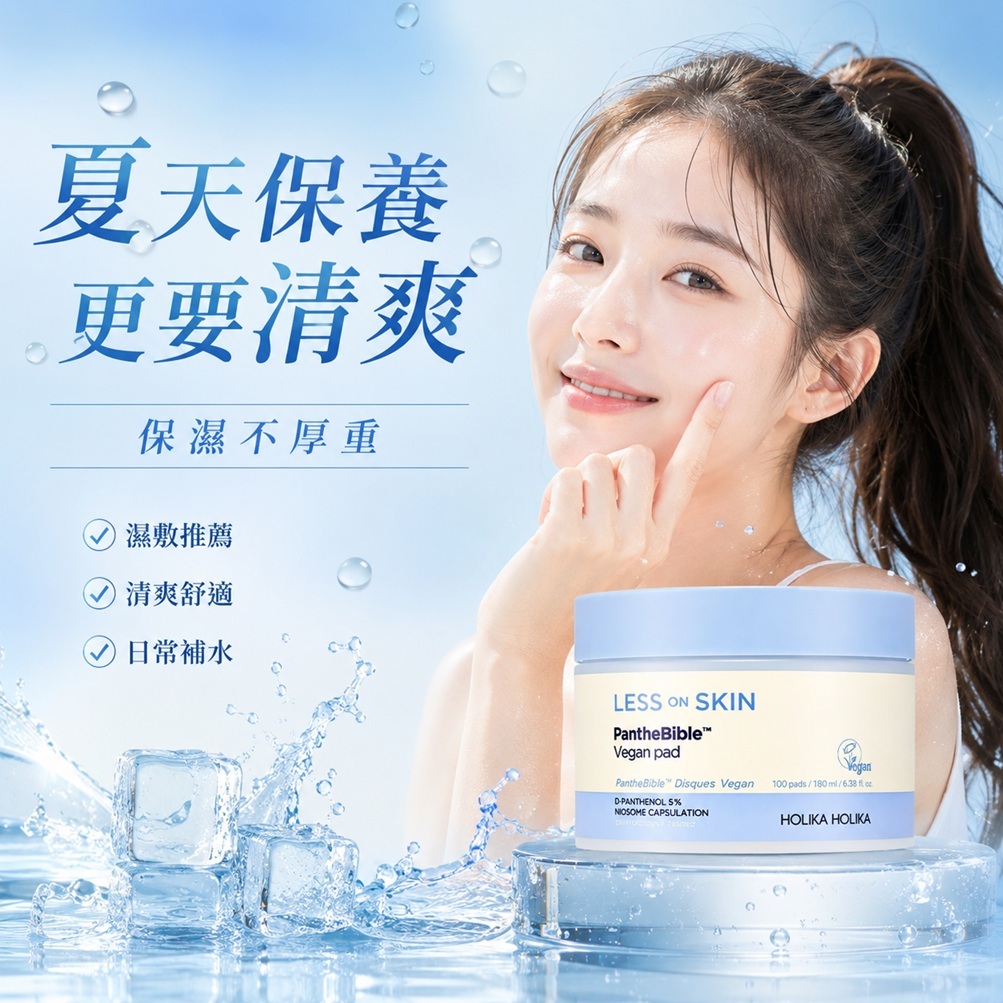 HOLIKA HOLIKA LESS ON SKIN純素泛醇爽膚棉片100片