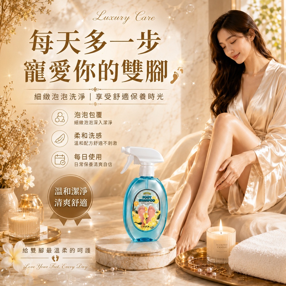 VUCA Perfect Bubble 足部清潔露 510ml 韓國製造 檸檬香氛綿密泡沫 足部清潔 去除髒污 足部護理