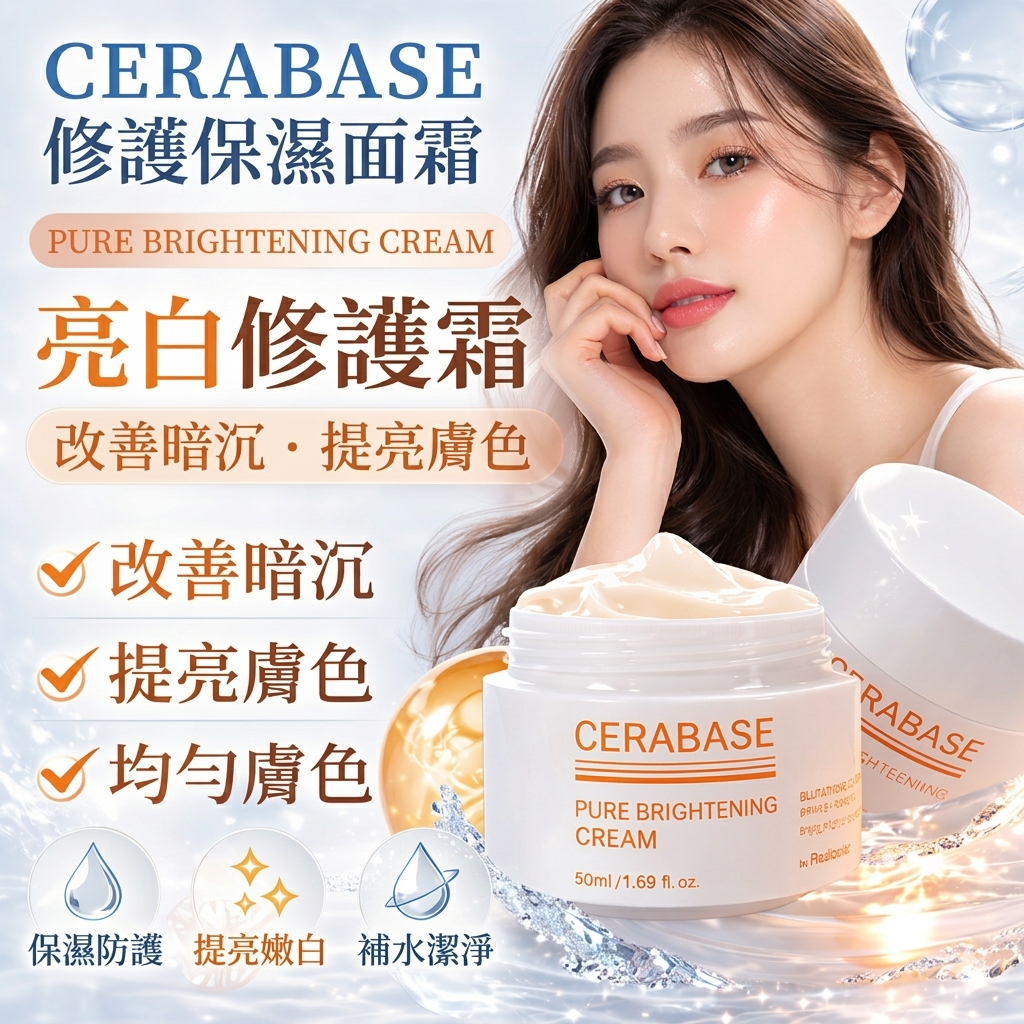韓國 CERABASE 修護保濕面霜 50ml｜亮白/舒緩/抗皺｜ 臉部乳液 保濕修護 敏感肌推薦 睡前保養