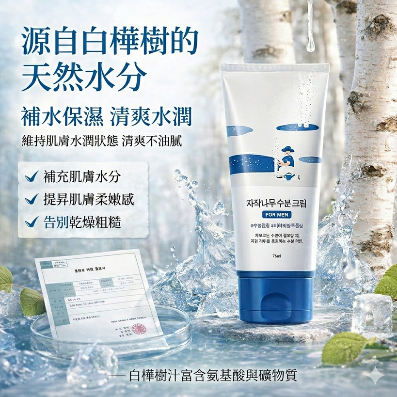 Roundlab 男士用白樺樹保濕乳霜 75ml