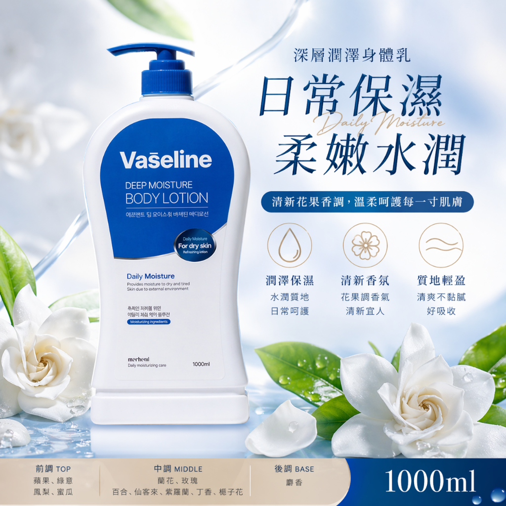merhent Vaseline 凡士林日常保濕身體乳 1L