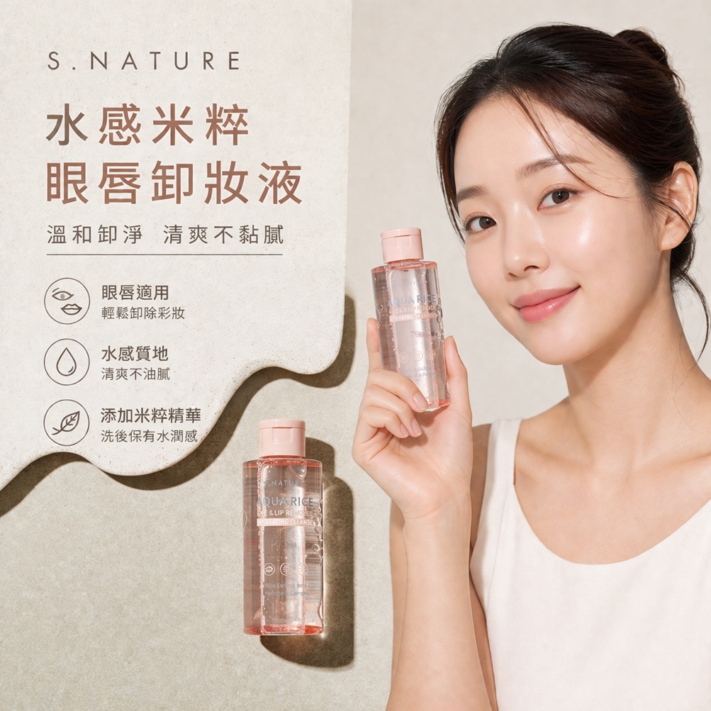 S.NATURE 水感米粹 眼唇卸妝液145ml
