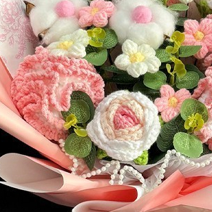 台灣現貨【康乃馨綜合花束】45cm康乃馨玫瑰雛菊母親節花束 生日禮物 櫥窗提袋燈串 溫柔花禮 拍照花束