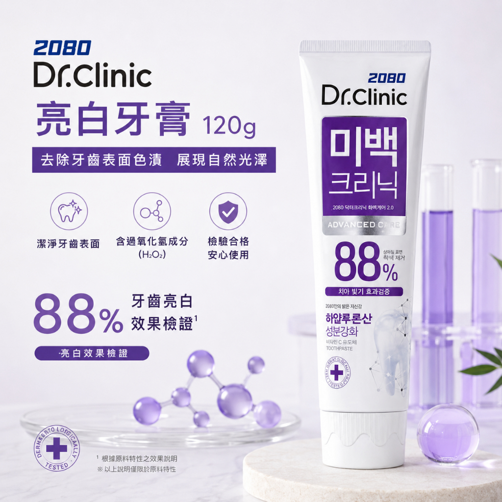 韓國 2080 Dr.Clinic 亮白診所牙膏 120g