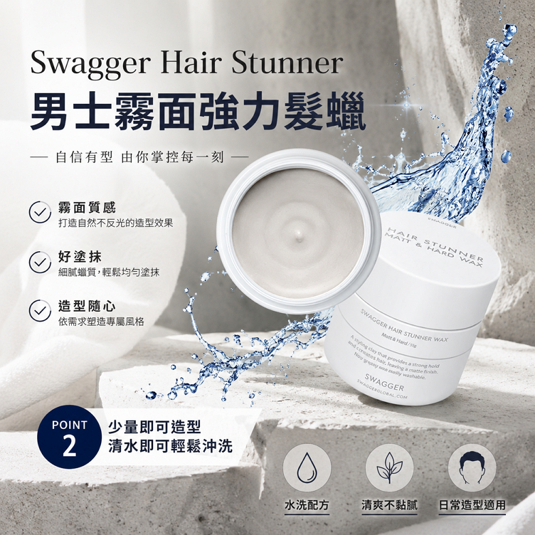 韓國 Swagger Hair Stunner 男士霧面強力髮蠟 50g