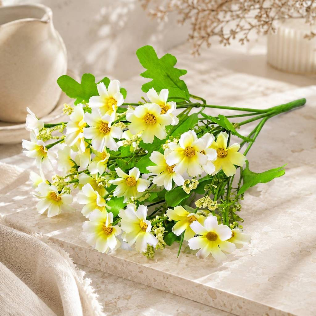 台灣現貨【小雛菊花材】29cm小雛菊花材, 仿真小雛菊, 小雛菊把束花, 油畫花材, 雙色花材, 插花配材, 花藝材料