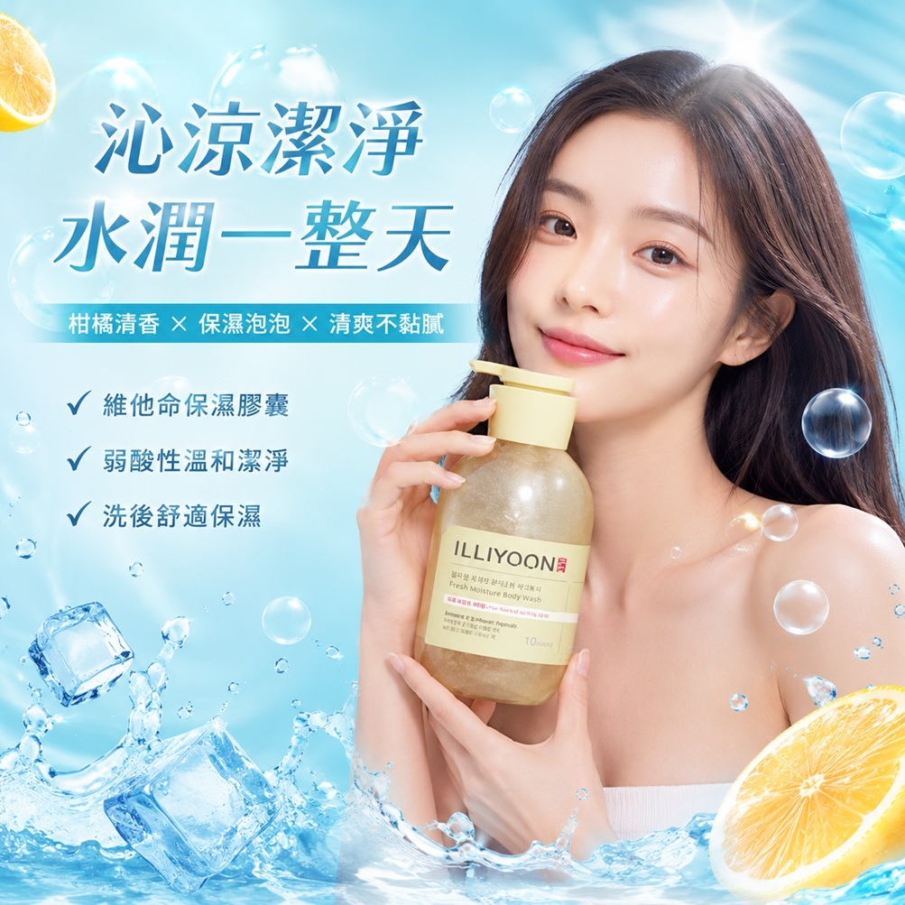 韓國 ILLIYOON 一理潤 清新保濕沐浴乳 柑橘香