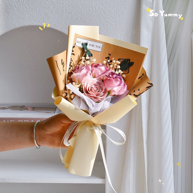 6朵｜【紙短情長】玫瑰花束,純花束（無提袋／無燈串）