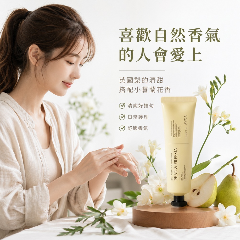 韓國 AVCA Rich 香氛護手霜 梨與小蒼蘭 50ml