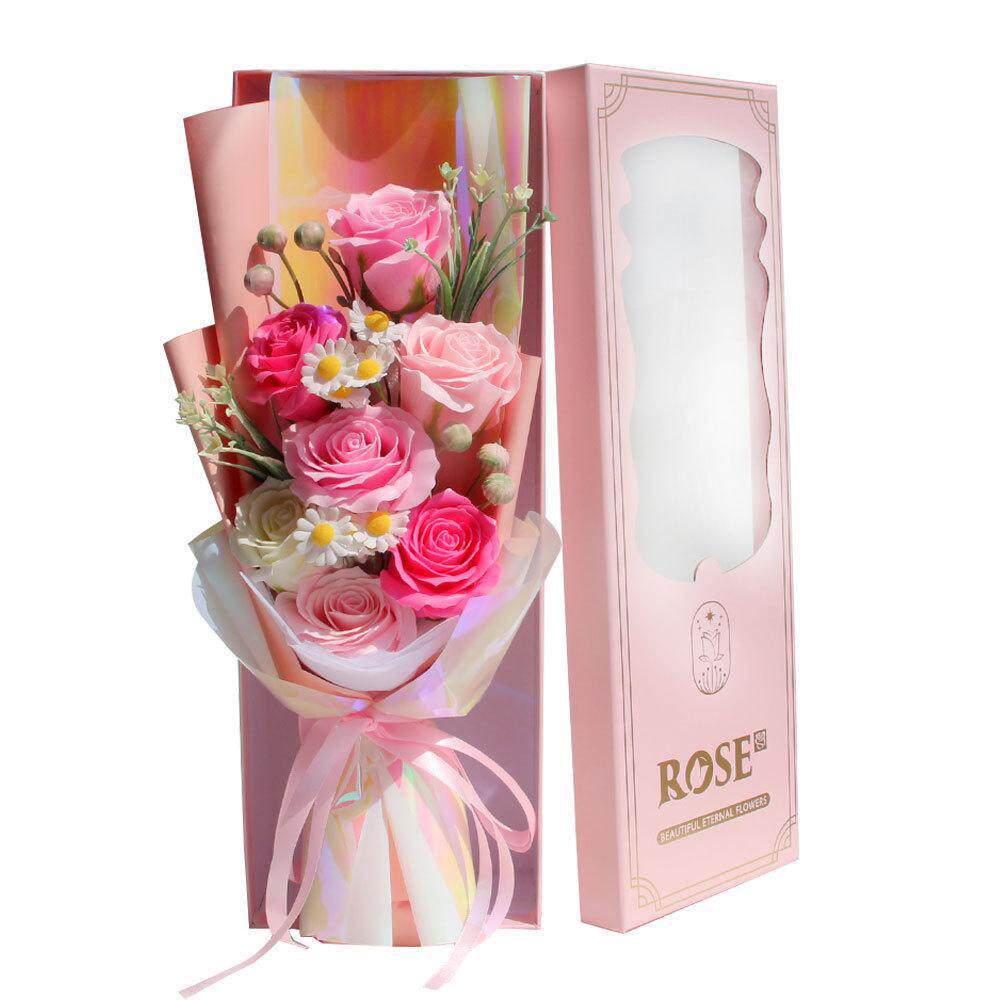 40cmROSE開窗盒曼塔花束(粉色)