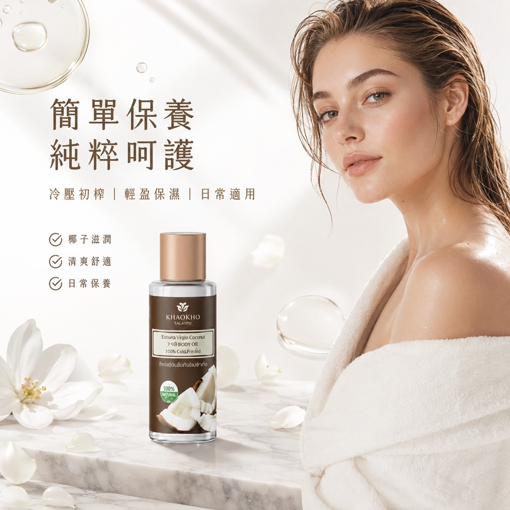 泰國 KHAOKHO TALAYPU 初榨椰子身體油 100ml