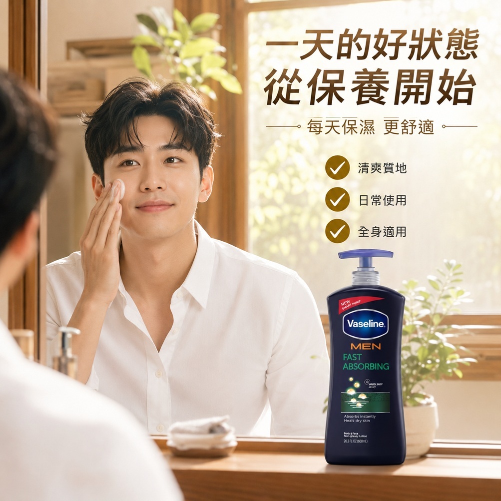 Vaseline 凡士林 Intensive Care 男保濕身體乳液(600ml)