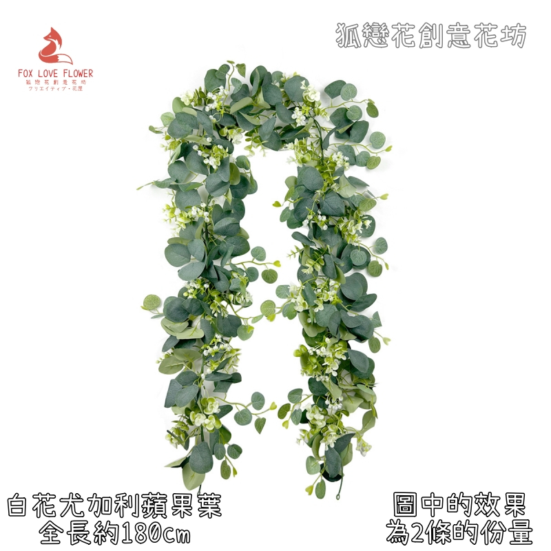180cm白花尤加利蘋果葉