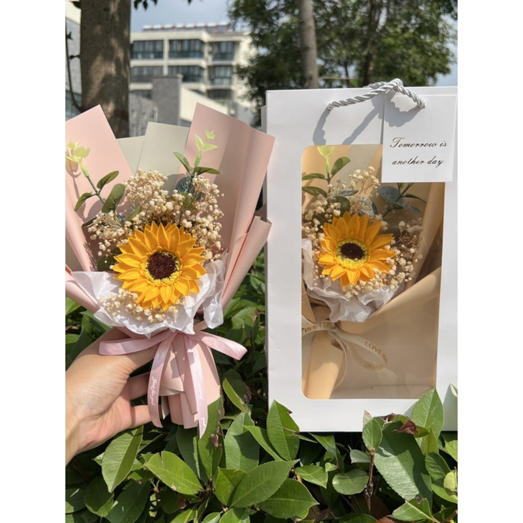 台灣現貨【向日葵香皂花束】迷你花束成品 不凋好保存 教師節謝師禮 母親節生日祝福 畢業季小禮物 母親節花束 送媽媽 生日