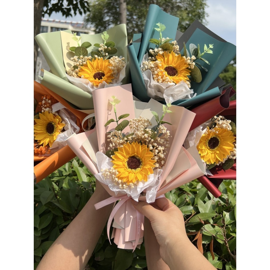 台灣現貨【向日葵香皂花束】迷你花束成品 不凋好保存 教師節謝師禮 母親節生日祝福 畢業季小禮物 母親節花束 送媽媽 生日