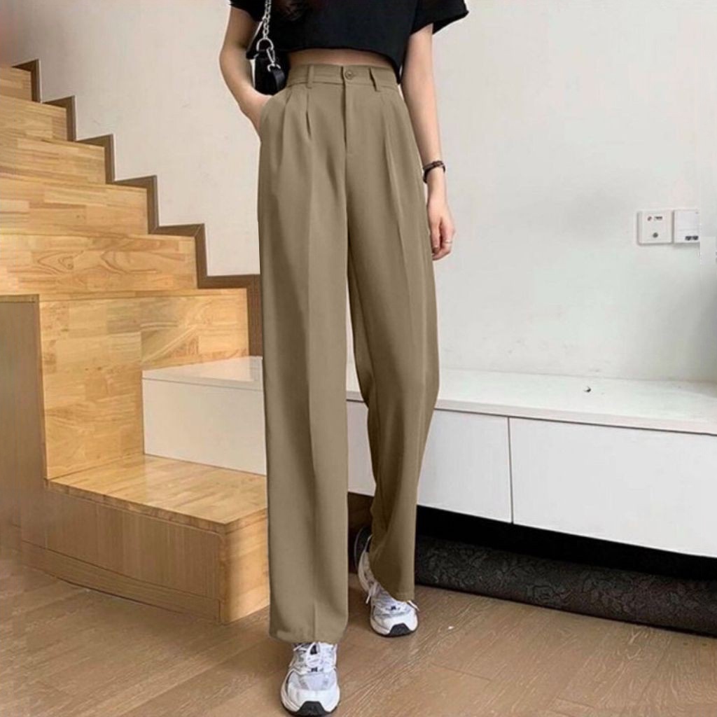 Culottes wide-legged pants with elastic waist in high quality material ...